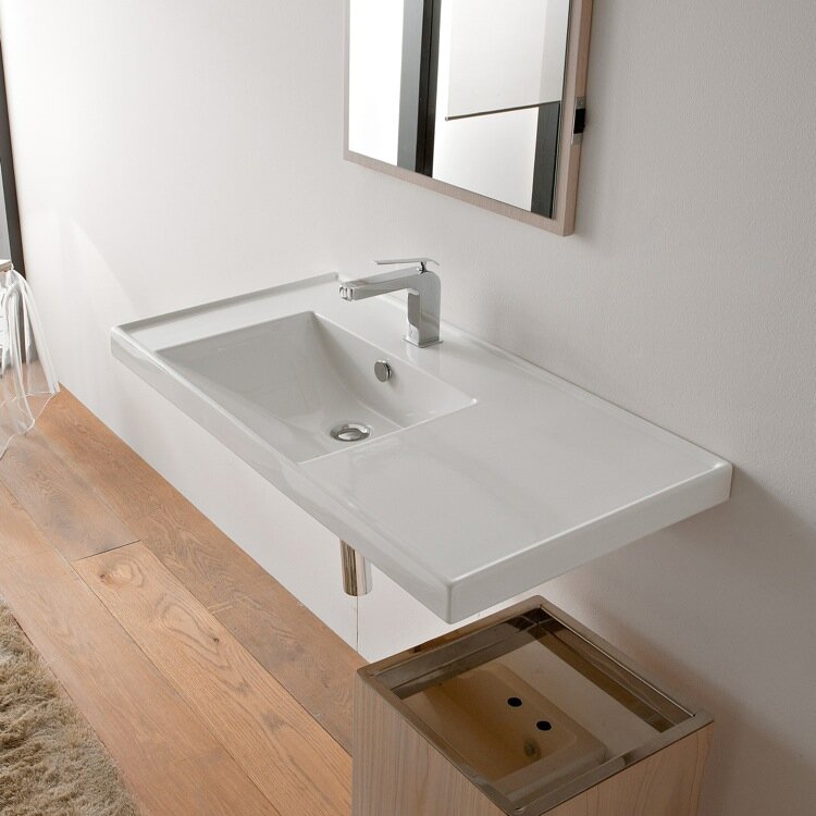 ML Ceramic Rectangular DropIn Bathroom Sink with Overflow